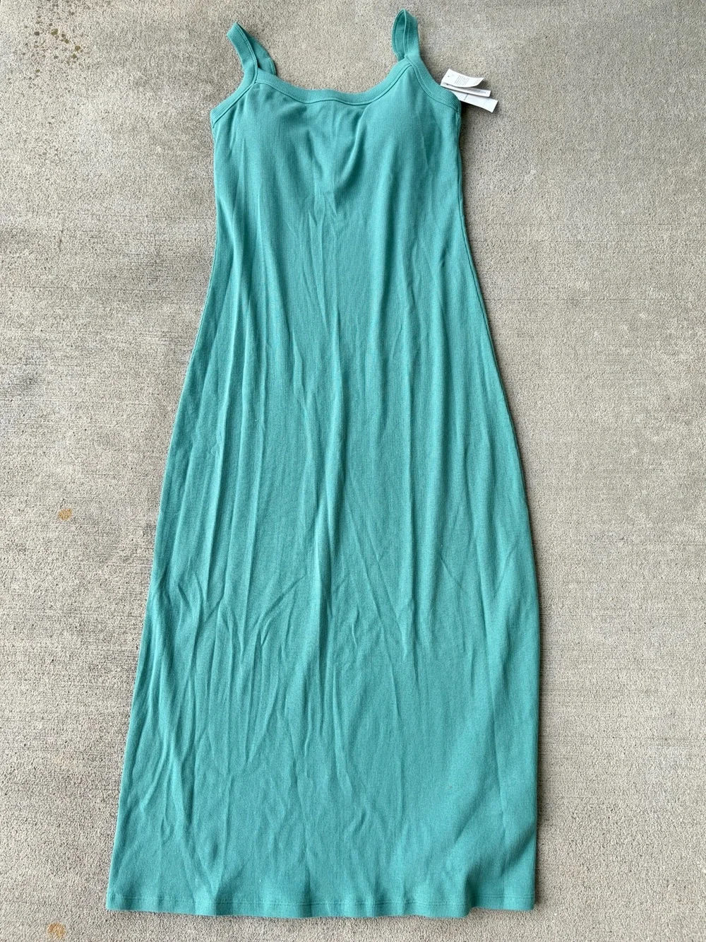 Abercrombie and Fitch green ribbed bra free essential 90s maxi dress LG TALL